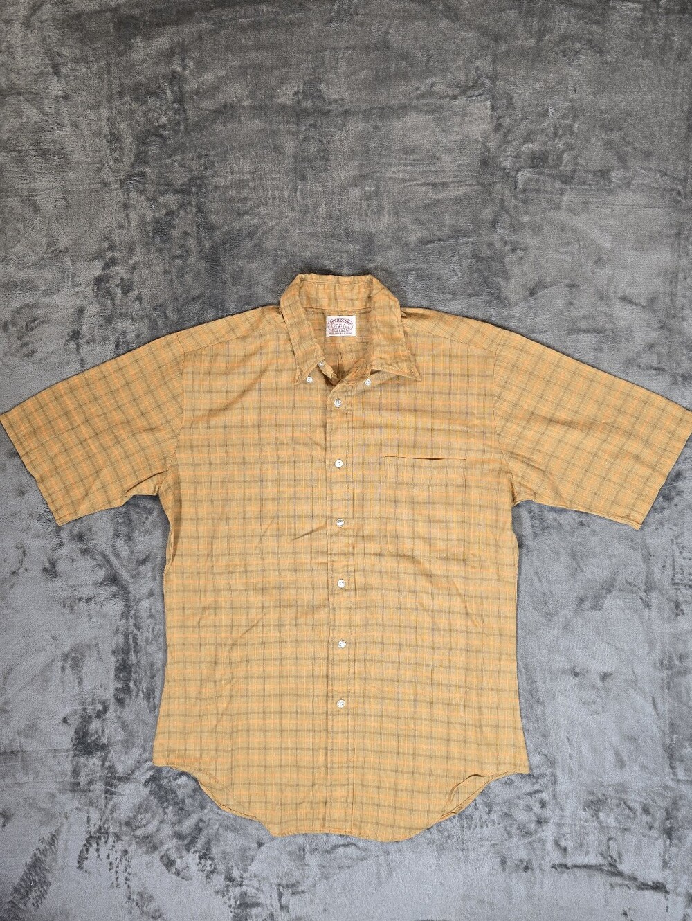 Vtg 60's Mcgregor Tapered Scotset Button Down Shirt Size Medium 15 Check Perm